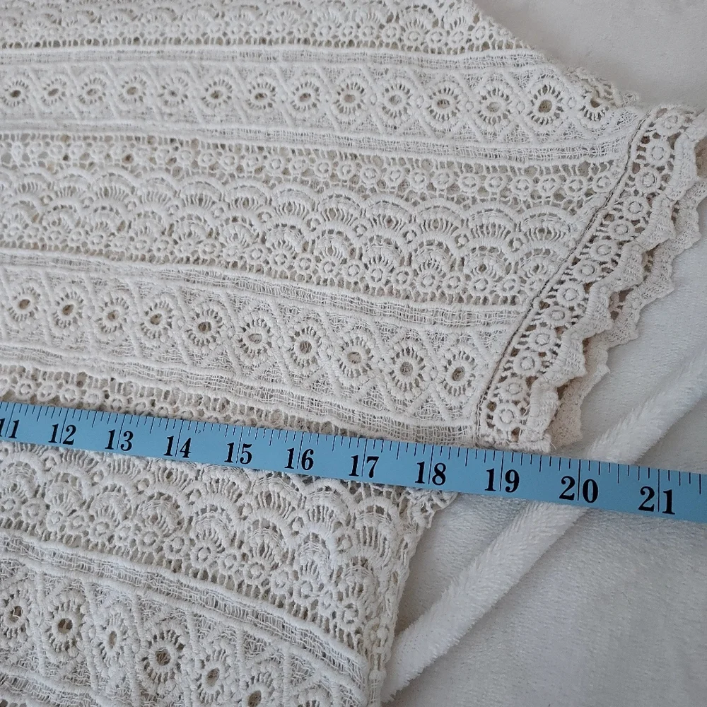 Zara Trafaluc Collection Delicate Embroidered Dolman sleeve eyelet Top Romantic